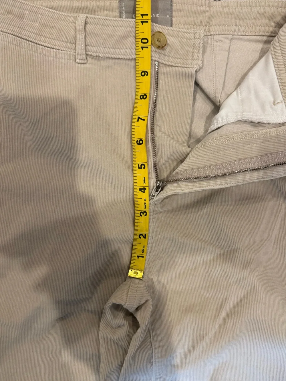Everlane The Corduroy Wide-Leg Pant Ankle Length Cream Beige Size 6 - Picture 6 of 7